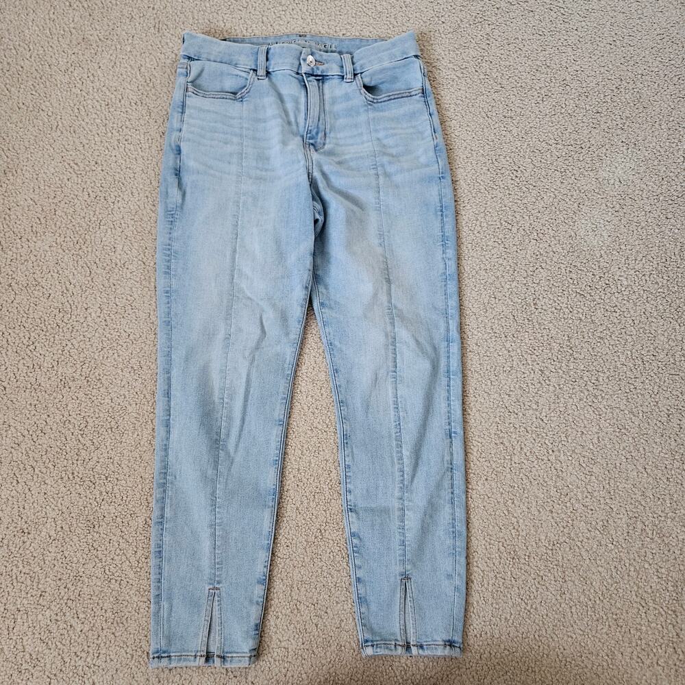American Eagle Ne(X)T Level Curvy High-Waisted Light Wash Jeggings 10S